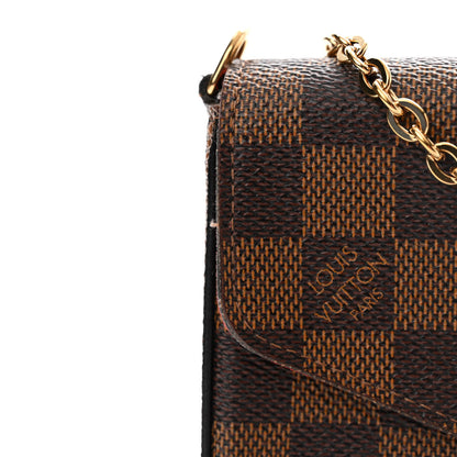 Louis Vuitton Damier Ebene Pochette Felicie Chain Wallet 13 of 14