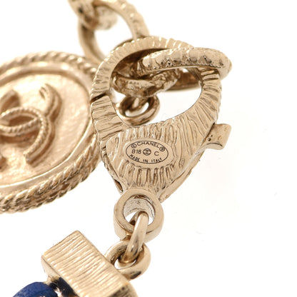 Chanel Metal Lambskin CC Chain Link Bracelet Blue 5 of 6