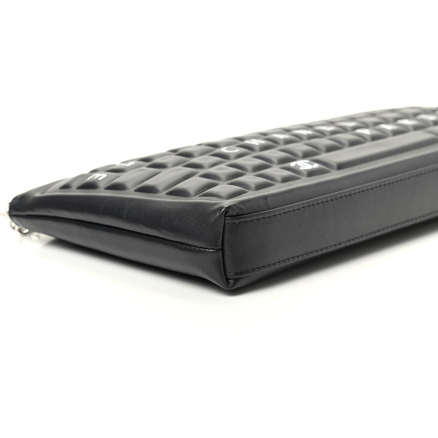 Metallic Calfskin Keyboard Pouch Black