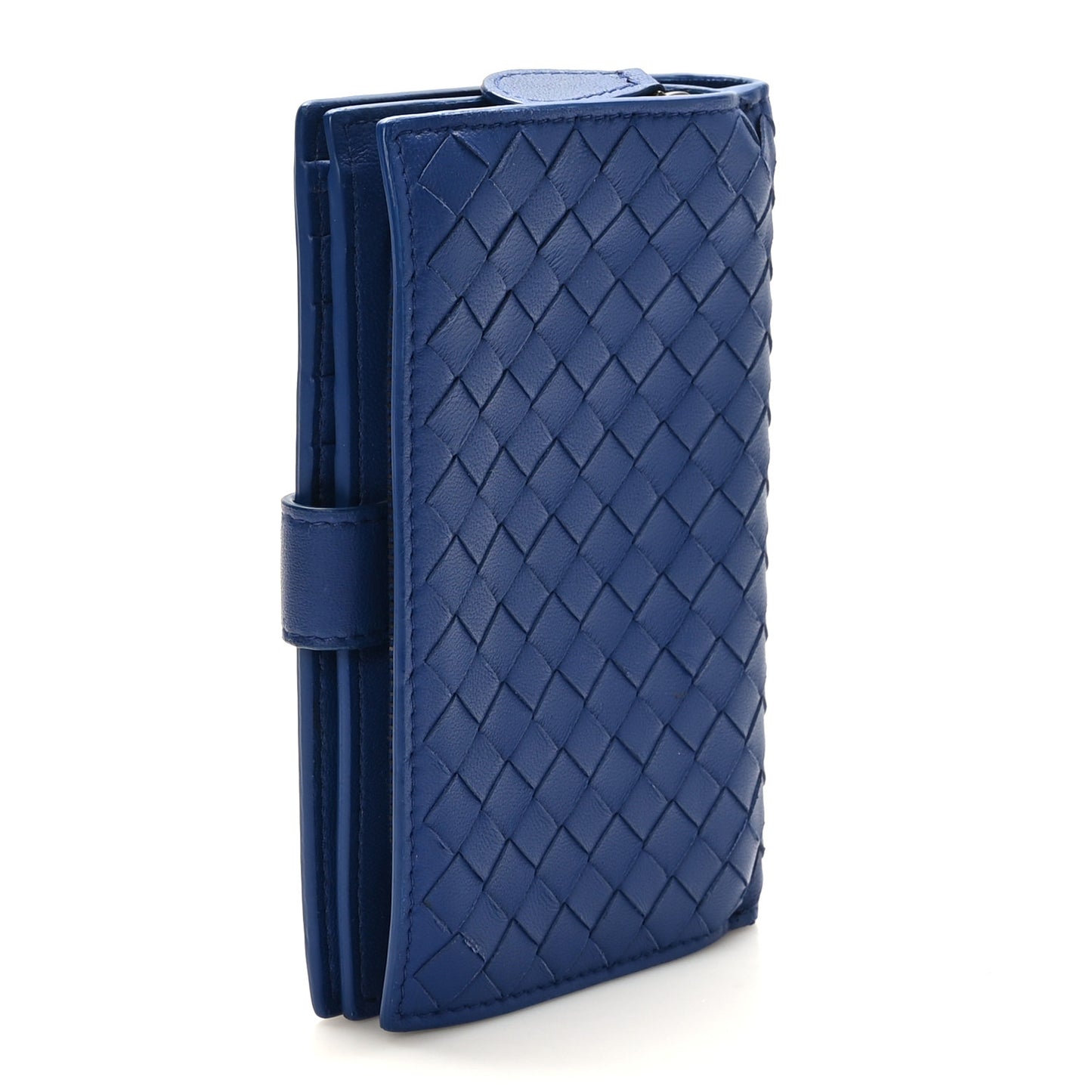 Nappa Intrecciato Continental Wallet Blue