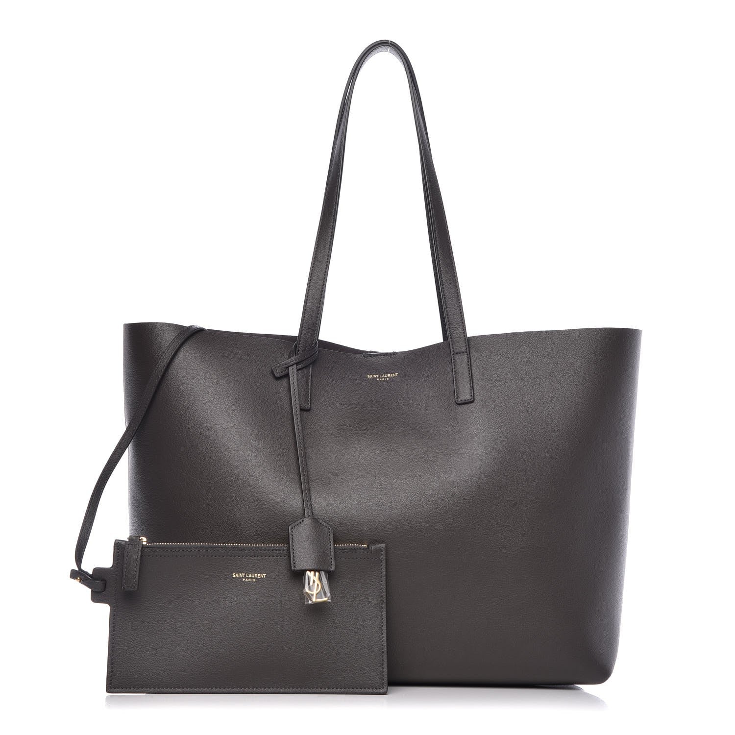 Saint Laurent Calfskin Large Shopping Tote Storm 3 of 10