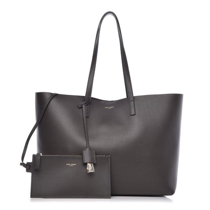 Saint Laurent Calfskin Large Shopping Tote Storm 3 of 10