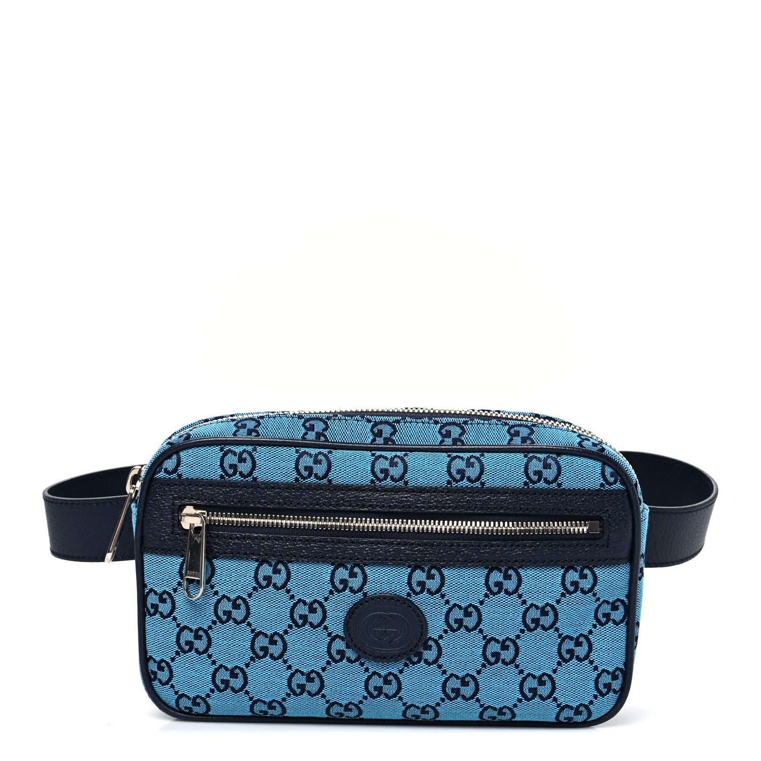 Gucci Monogram Multicolor Textured Calfskin Retro Interlocking G Belt Bag Light Blue 1 of 8