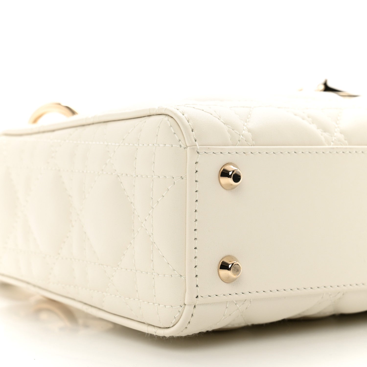 Christian Dior Lambskin Cannage Mini Lady Dior White 8 of 9