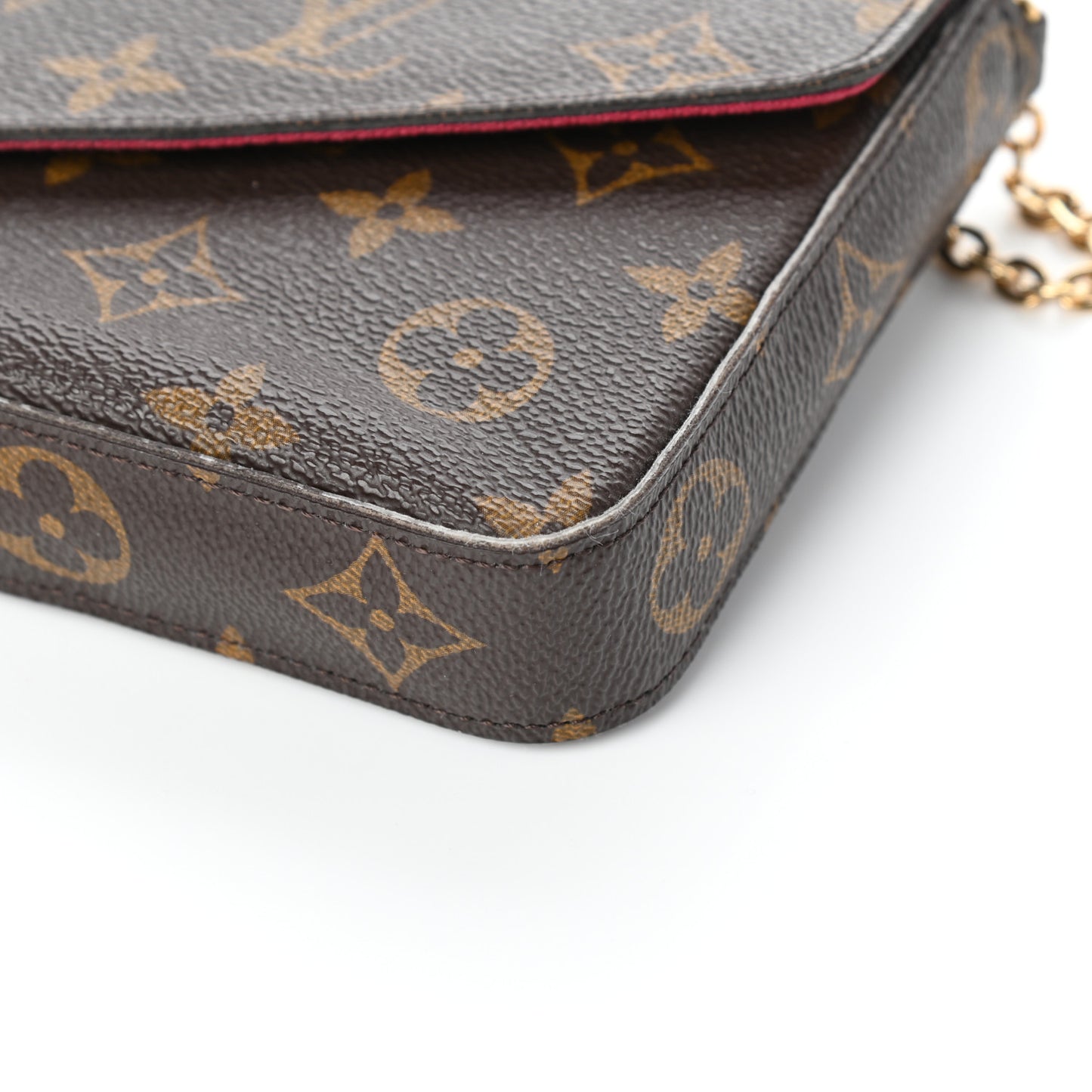 Monogram Pochette Felicie Chain Wallet Fuchsia