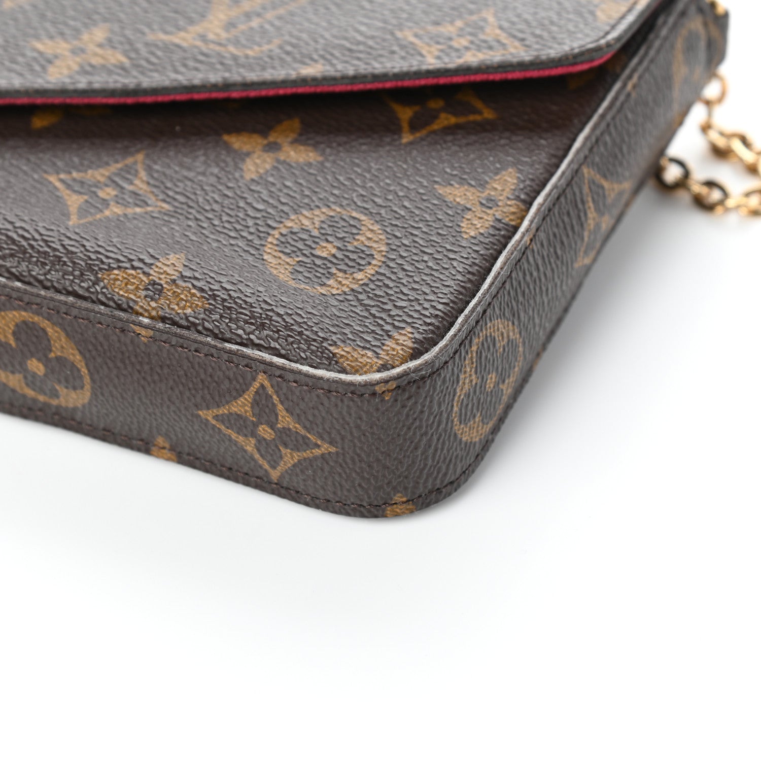 Louis Vuitton Monogram Pochette Felicie Chain Wallet Fuchsia 9 of 9