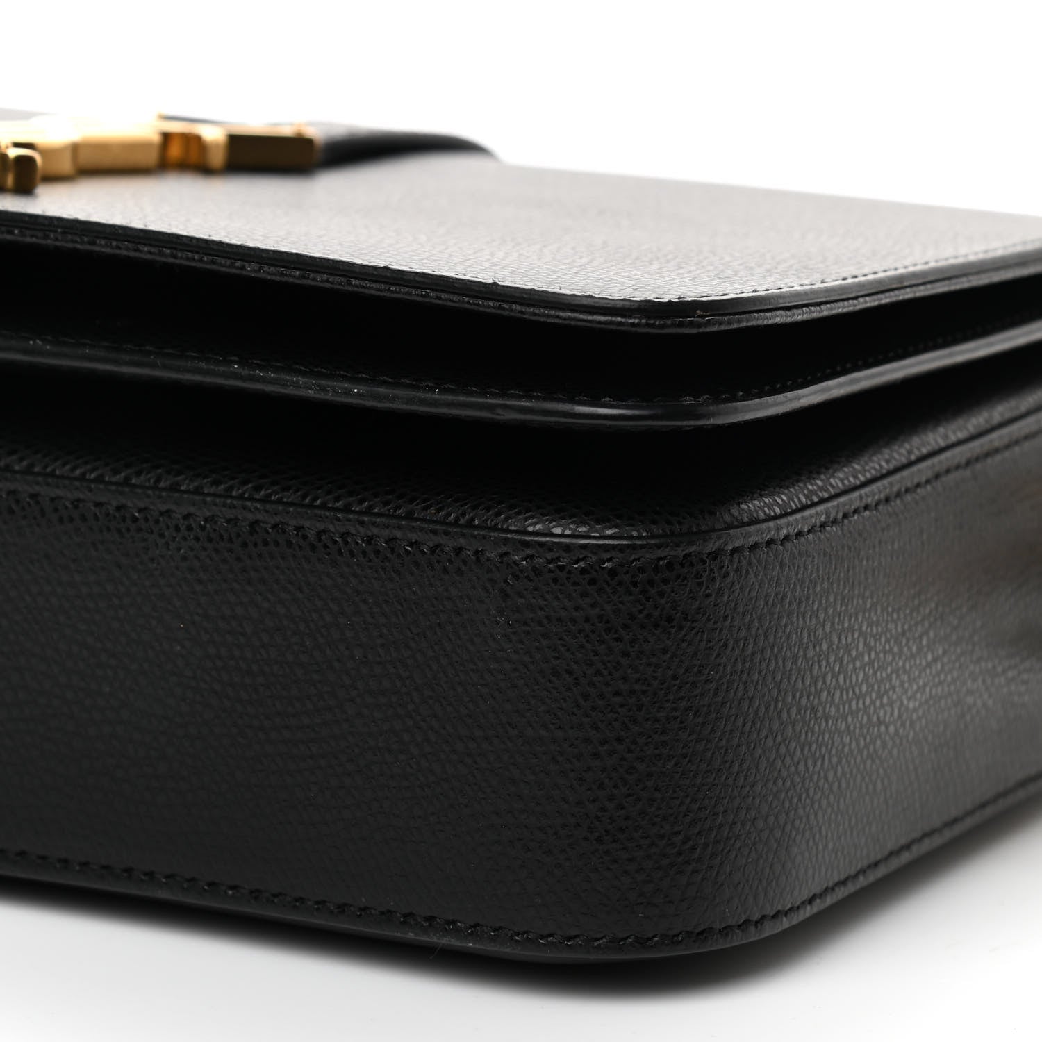 Saint Laurent Textured Calfskin Medium Classic Monogram Universite Bag Black 9 of 10