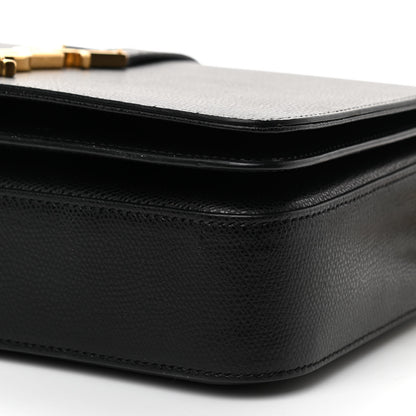 Saint Laurent Textured Calfskin Medium Classic Monogram Universite Bag Black 9 of 10