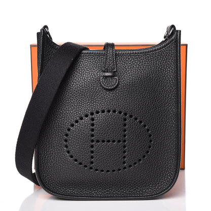 Hermes Taurillon Clemence Evelyne TPM Black 10 of 10