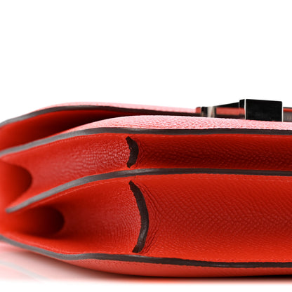 Hermes Epsom Enamel Constance 18 Capucine Sanguine 9 of 14
