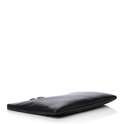 Gucci Pebbled Calfskin Large Bamboo Clutch Black 4 of 15