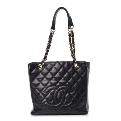 Chanel Caviar Quilted Petit Shopping Tote PST Black 1 of 8