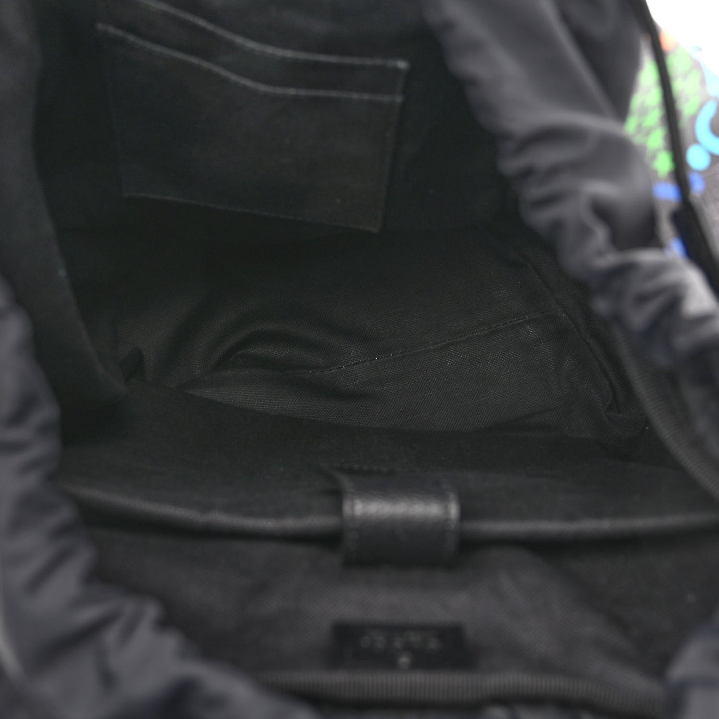 GG Supreme Monogram Psychedelic Medium Double Buckle Backpack Black Multicolor