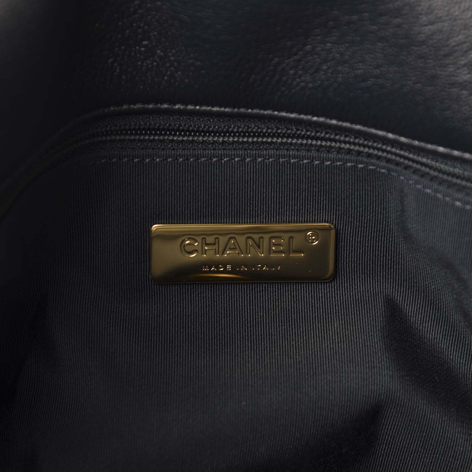 Chanel Goatskin Quilted Large 19 Flap Navy Blue 8 of 10