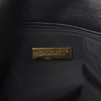 Chanel Goatskin Quilted Large 19 Flap Navy Blue 8 of 10
