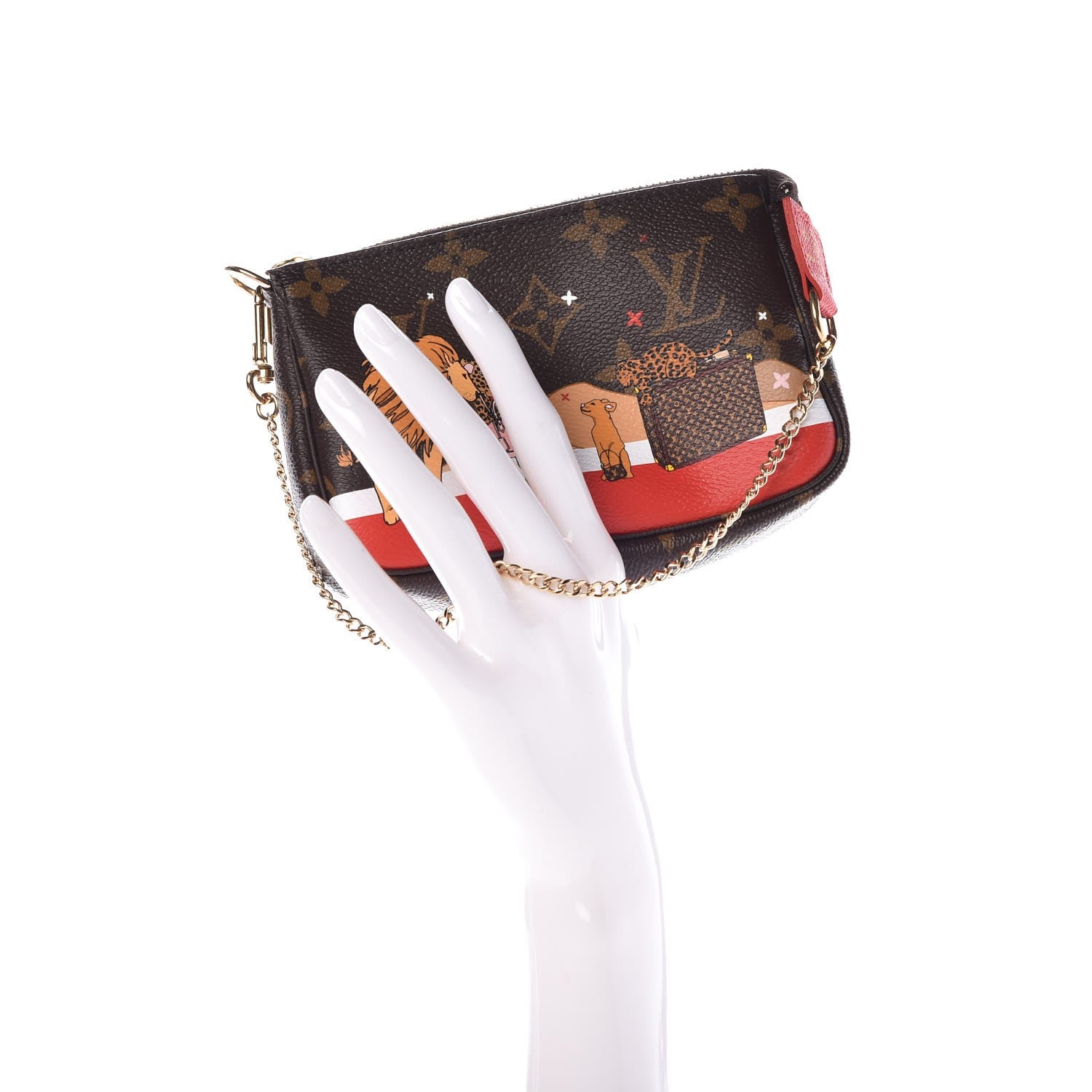 Louis Vuitton Monogram 2018 Christmas Animation Mini Cats Pochette Accessories 2 of 8