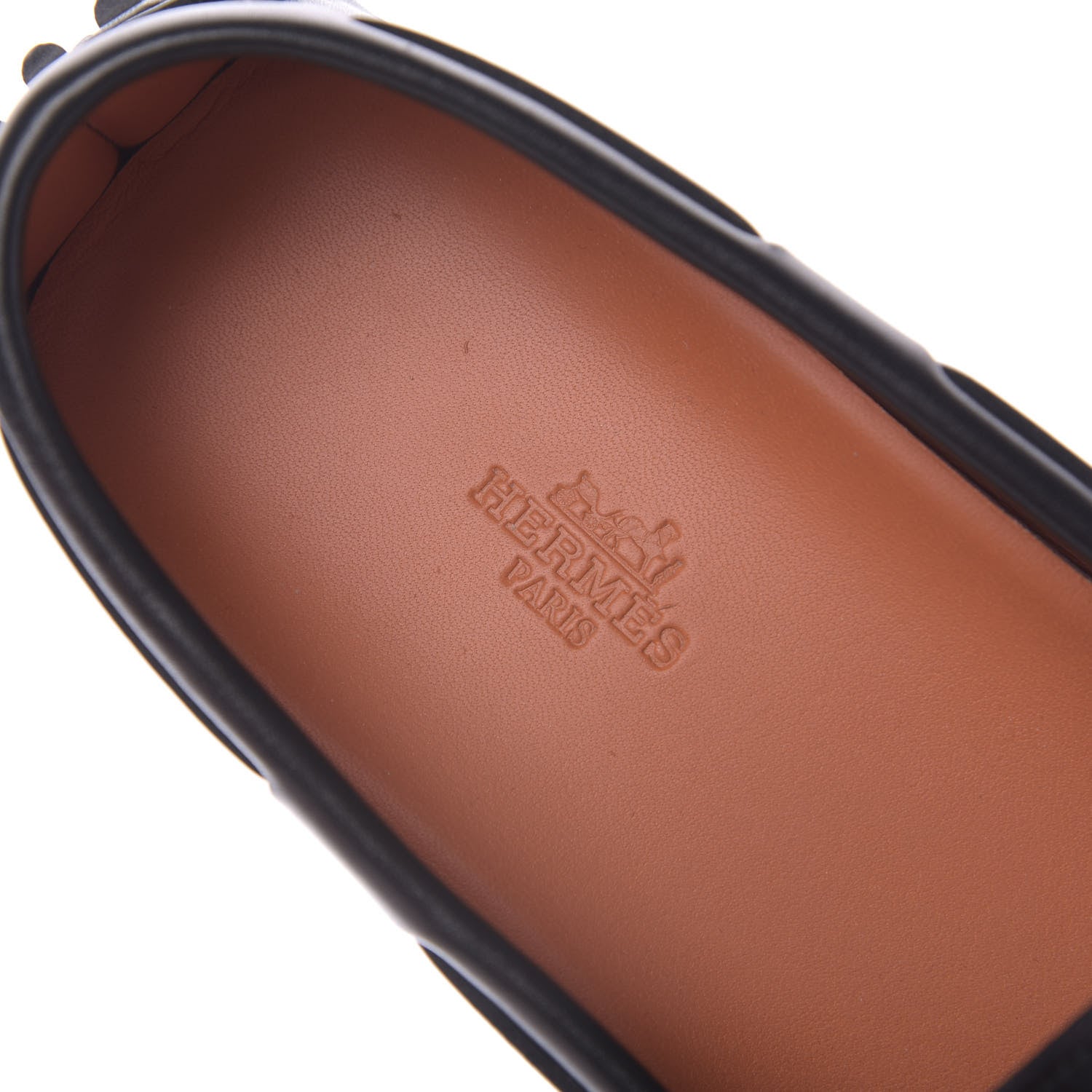 Hermes Calfskin Irving Driving Moccasin Loafers 37 Black 9 of 12