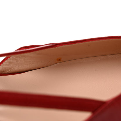 Gucci Malaga Kid Grosgrain Sylvie Web Bamboo Low Heel Pumps 41 Hibiscus Red 8 of 8