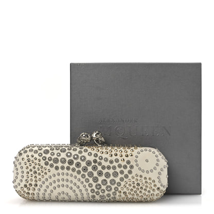 Alexander McQueen Nappa Studded Twin Skull Box Clutch Ivory 14 of 14