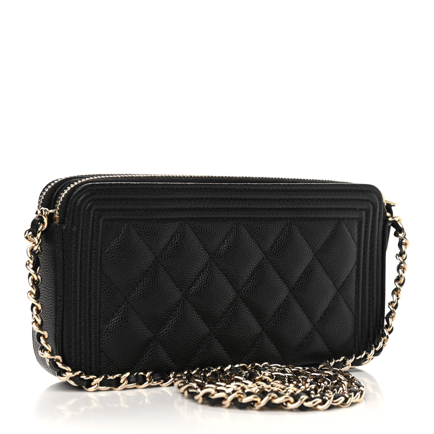Chanel Caviar Quilted Small Boy Clutch With Chain Black 3 of 10