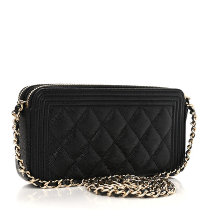 Chanel Caviar Quilted Small Boy Clutch With Chain Black 3 of 10