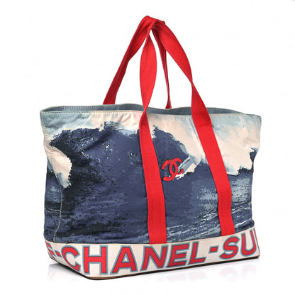 Chanel Canvas Surf Tote Red Blue 2 of 19