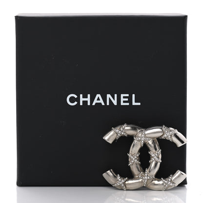 Chanel Crystal CC Brooch Silver 5 of 5