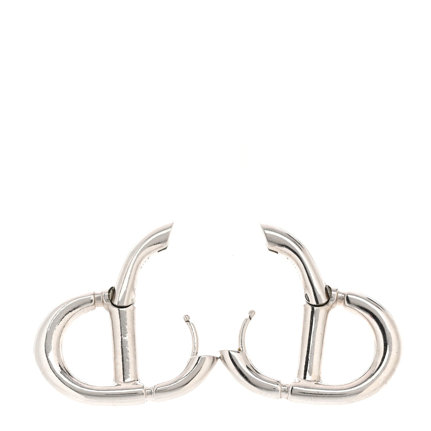 Christian Dior Metal CD Earrings Silver 3 of 4