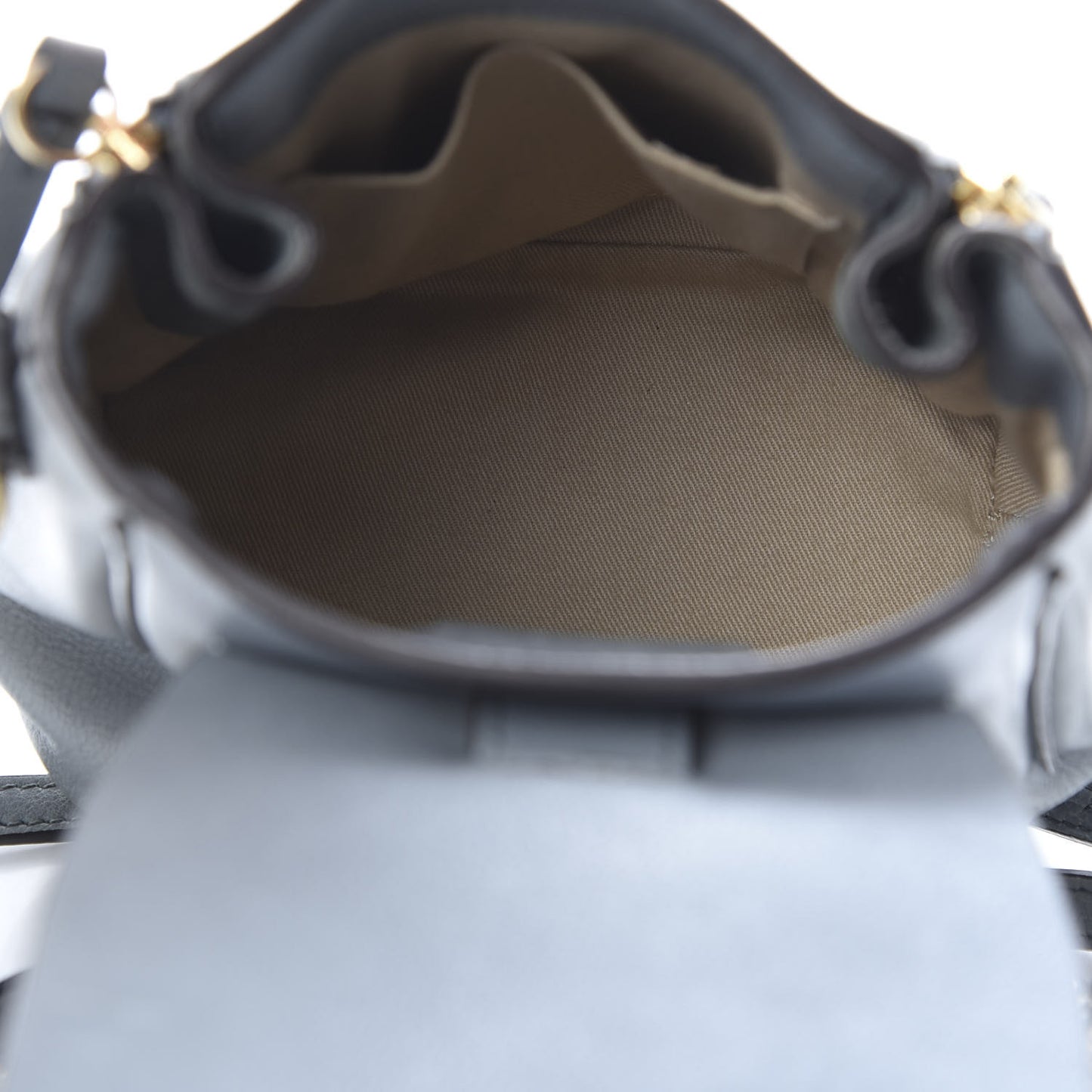 Suede Calfskin Mini Faye Backpack Cloudy Blue