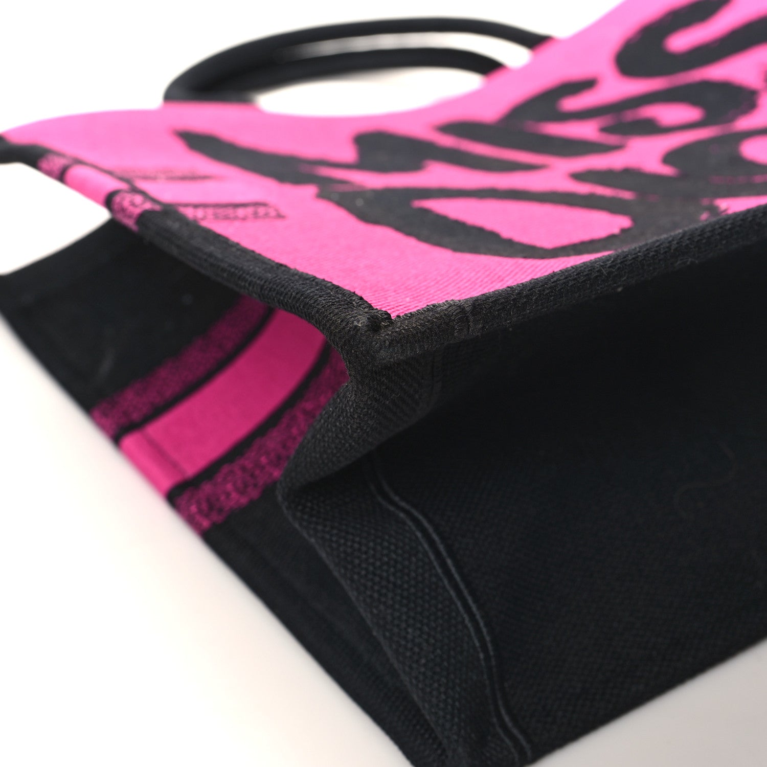 Christian Dior Canvas Embroidered Large Miss Dior Graffiti Book Tote Fuchsia Purple 9 of 12