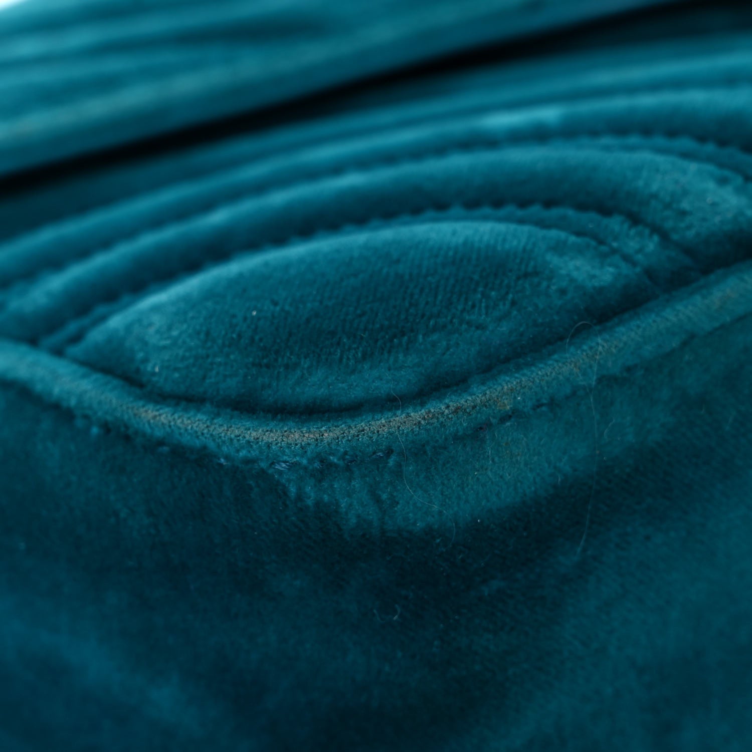 Gucci Velvet Matelasse Small GG Marmont Shoulder Bag Pavone Cyan 8 of 20