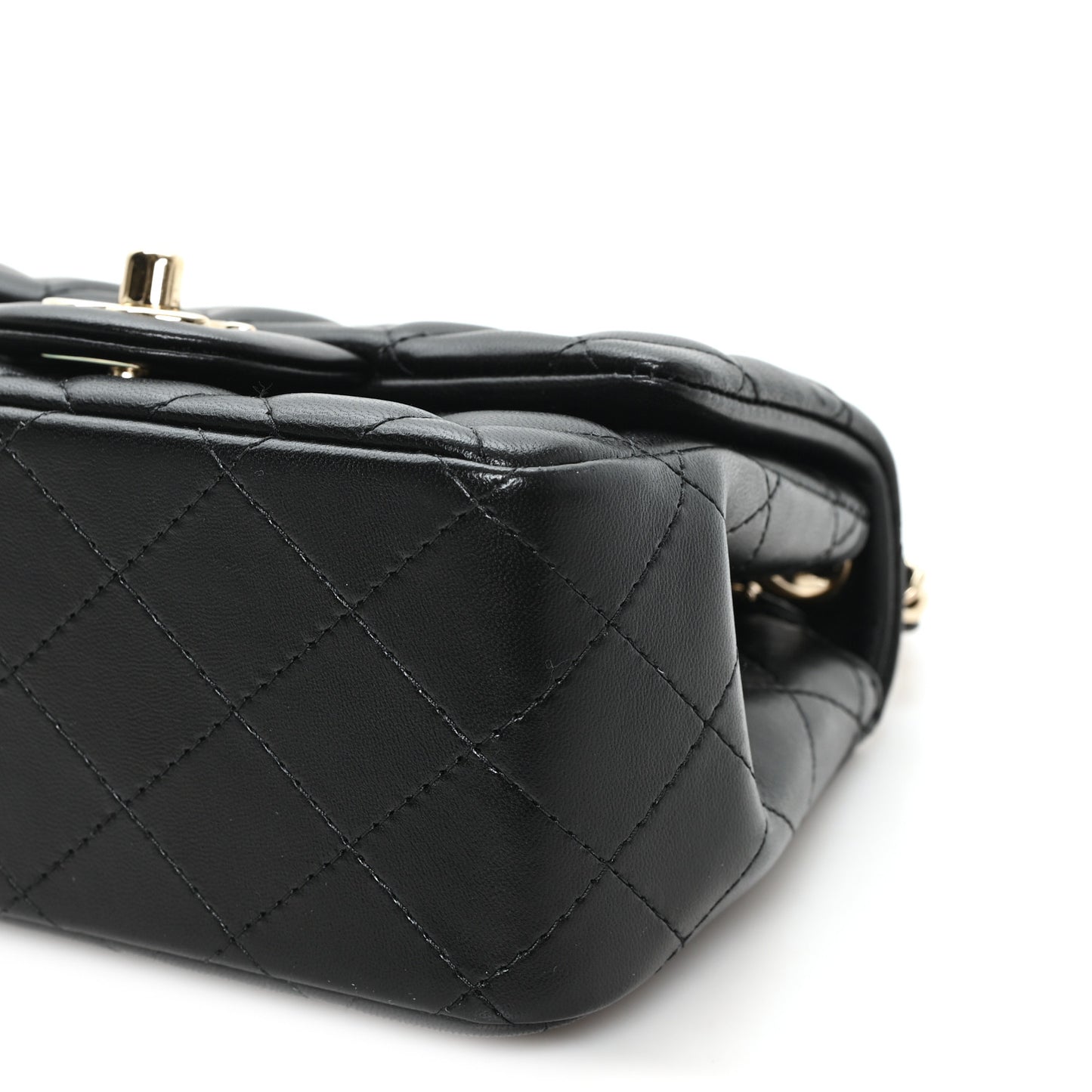 Lambskin Quilted Mini Square Flap Black
