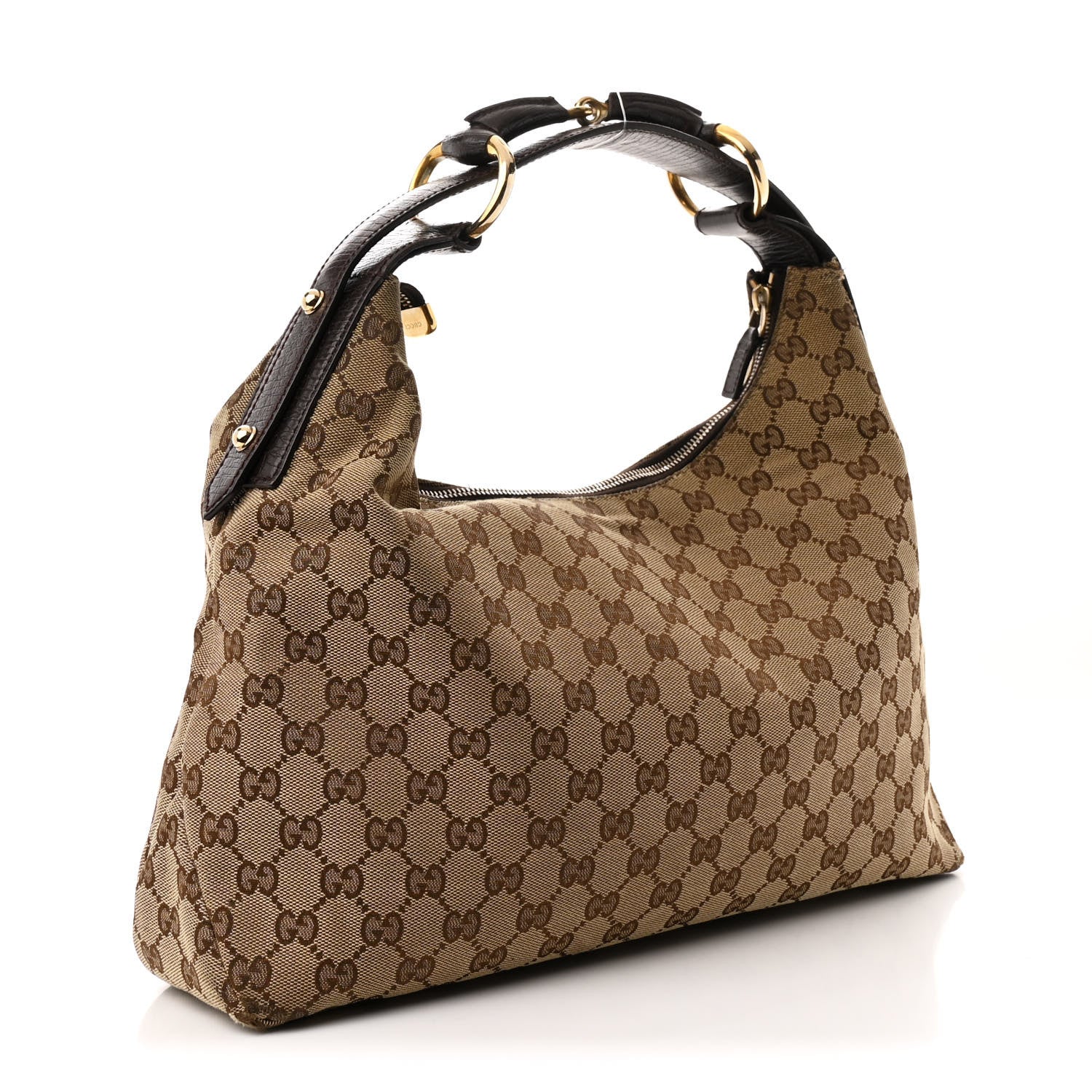 Gucci Monogram Medium Horsebit Chain Hobo Dark Brown 3 of 13
