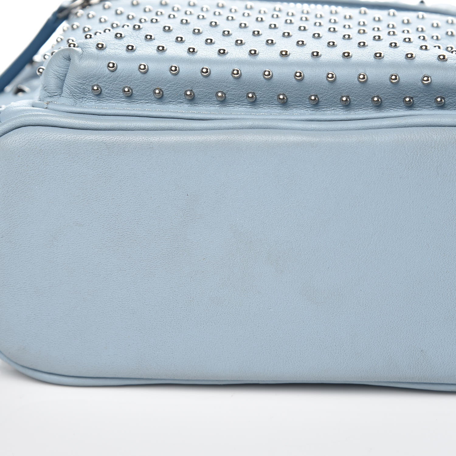 MCM Calfskin Stud X-Mini Stark Bebe Boo Backpack Sky Blue 8 of 11