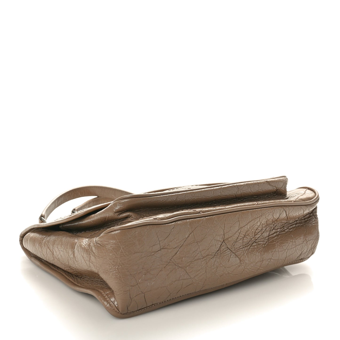 Crinkled Calfskin Matelasse Monogram Medium Niki Chain Satchel Light Taupe