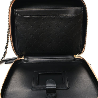 Chanel Caviar Quilted Large CC Filigree Vanity Case Beige Black 6 of 12