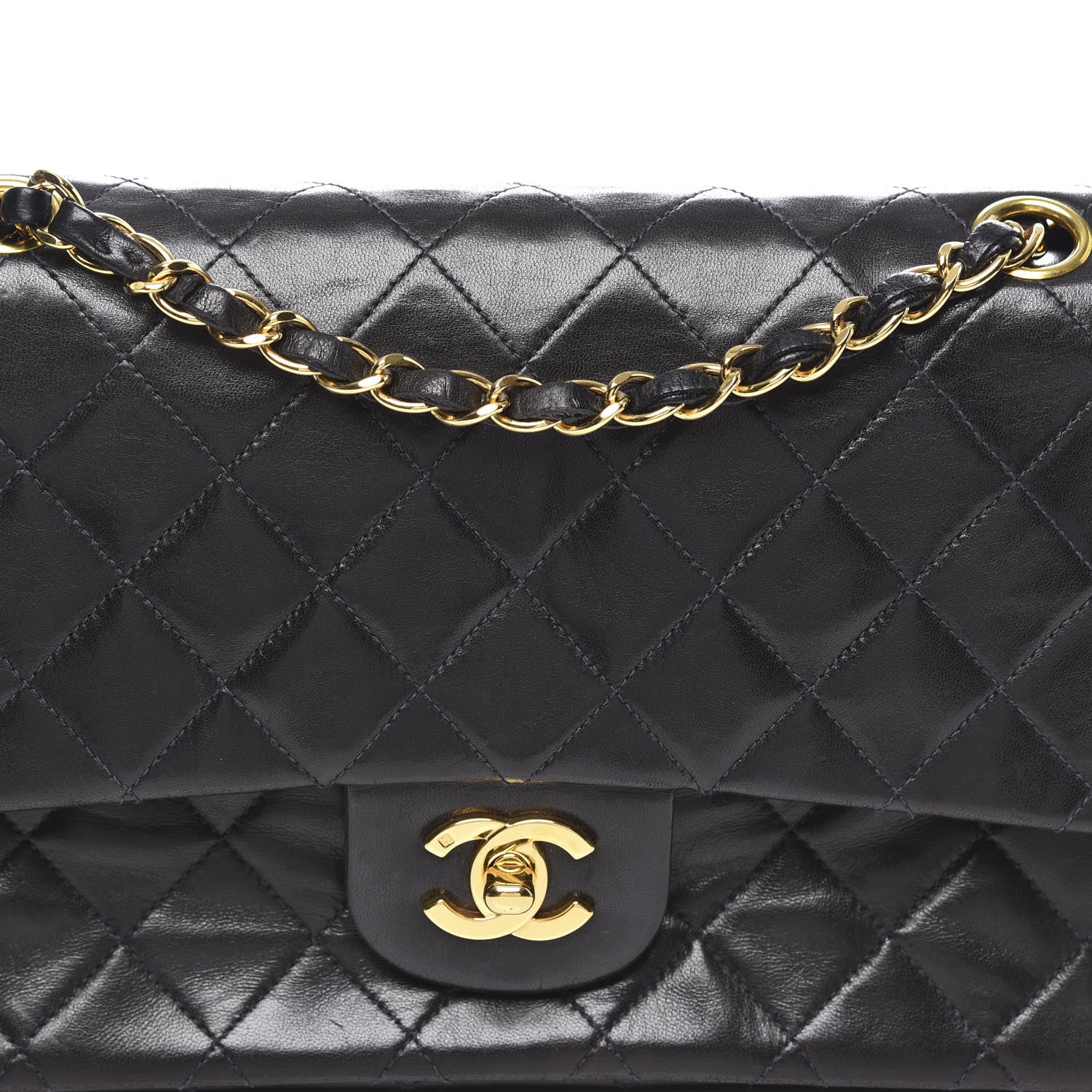 Chanel Lambskin Quilted Medium Double Flap Black 12 of 12