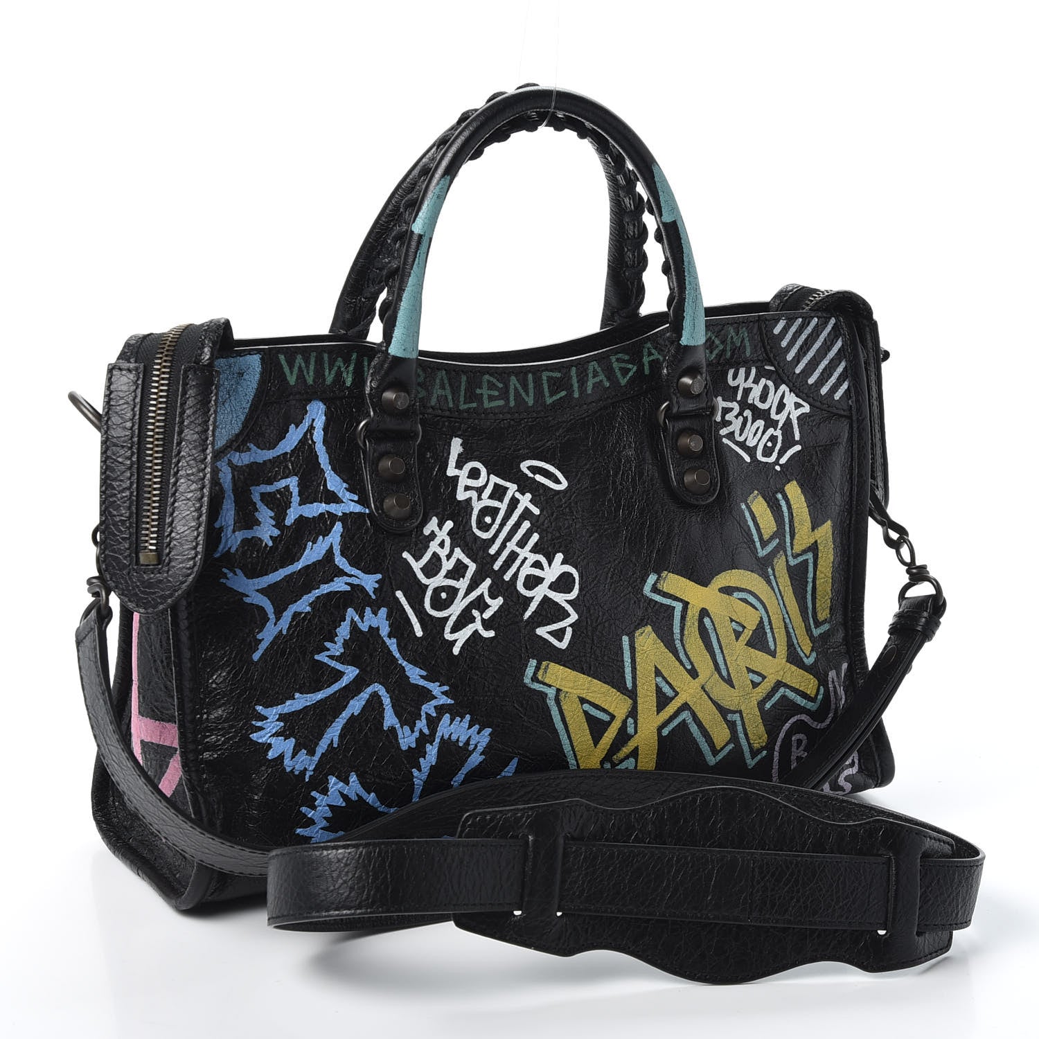 Balenciaga Agneau Graffiti All Over Classic Hardware S City Black Multicolor 2 of 10