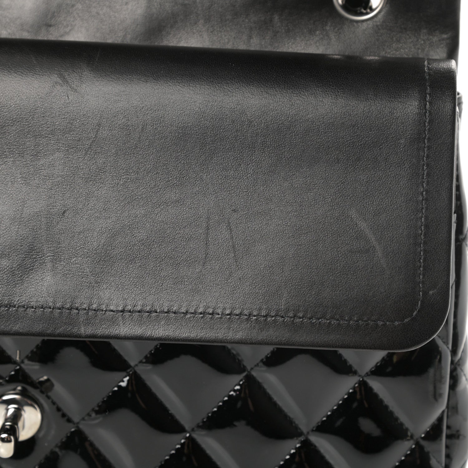 Chanel Patent Quilted Jumbo Double Flap Black 13 of 16
