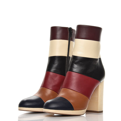 Valentino Garavani Nappa Patchwork Striped Bo-y-ch BBoots 36.5 Multicolor 2 of 9