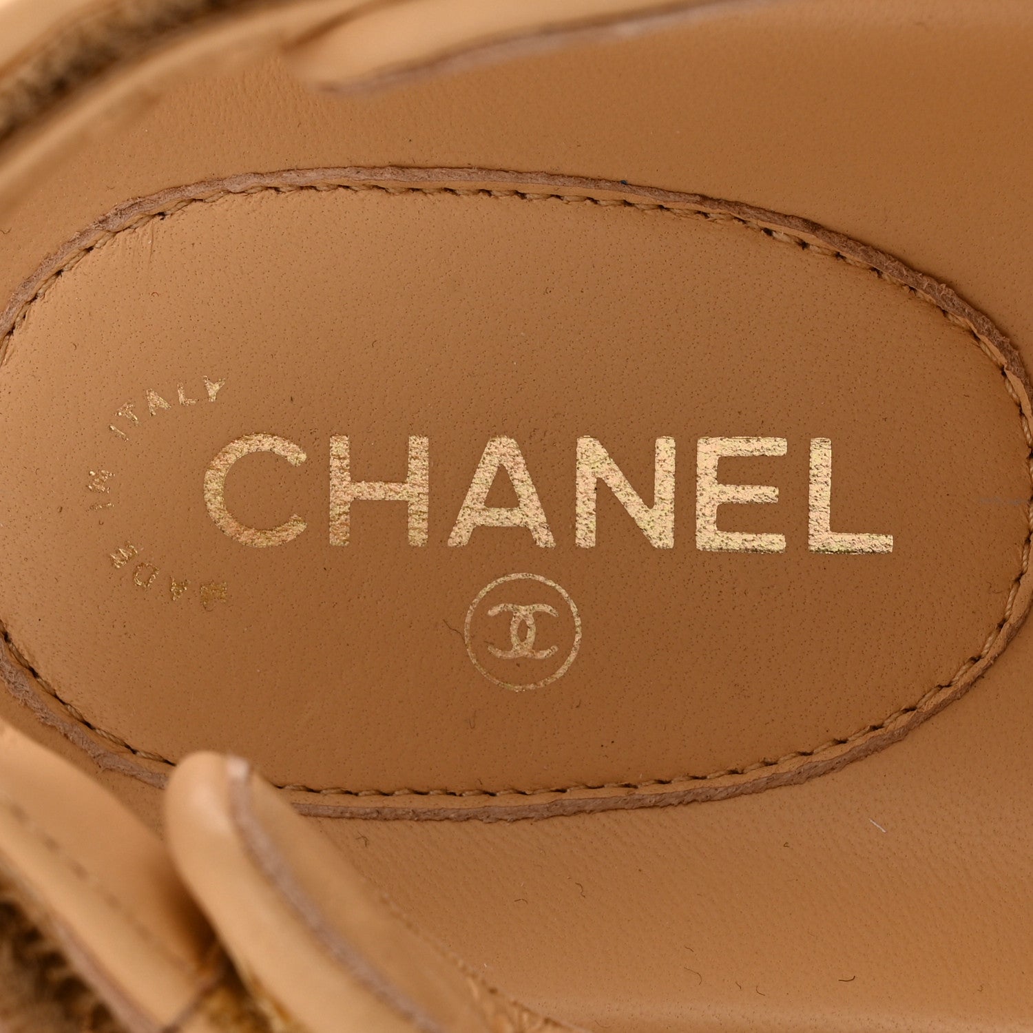 Chanel Braided Fabric Velcro Dad Sandals 36.5 Beige 7 of 13