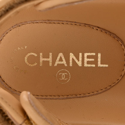 Chanel Braided Fabric Velcro Dad Sandals 36.5 Beige 7 of 13