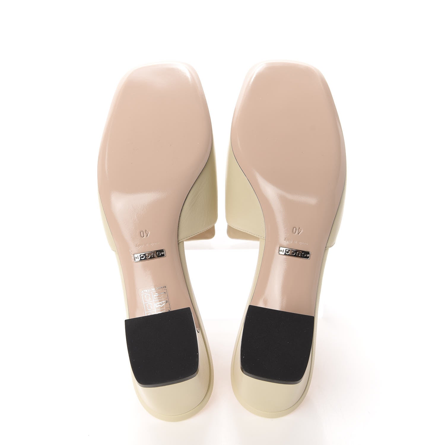 Gucci Malaga Kid Crystal Square G Madelyn Mules 40 Vintage White 6 of 10