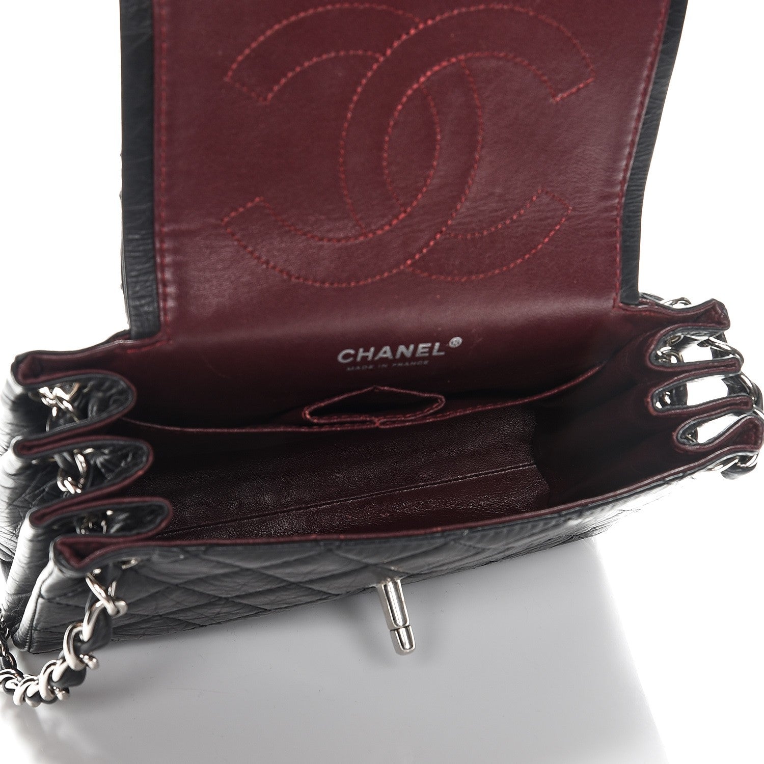 Chanel Aged Calfskin Quilted Accordion Double Flap Black 5 of 8