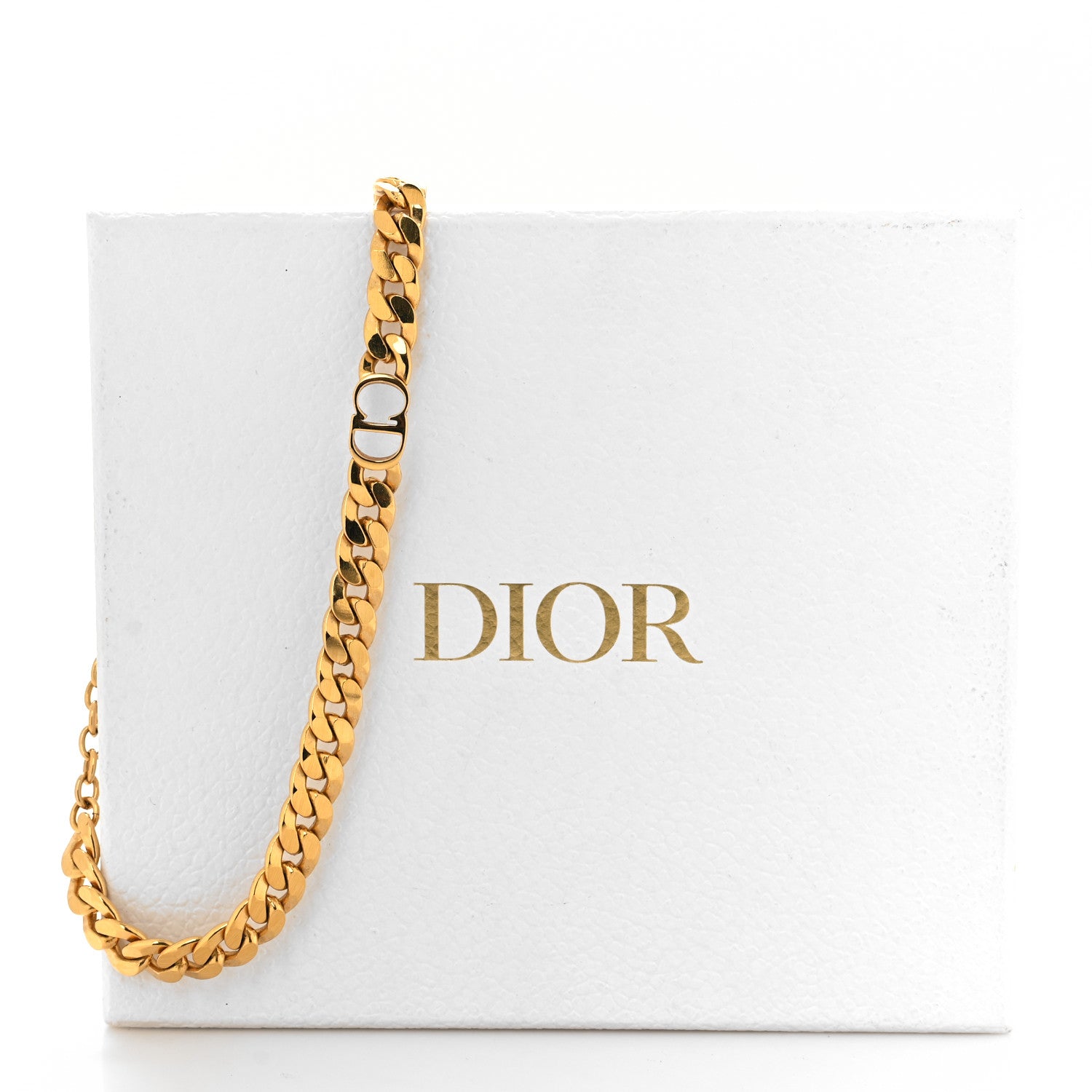 Christian Dior Metal Danseuse Etoile Chain Choker Necklace Gold 6 of 6