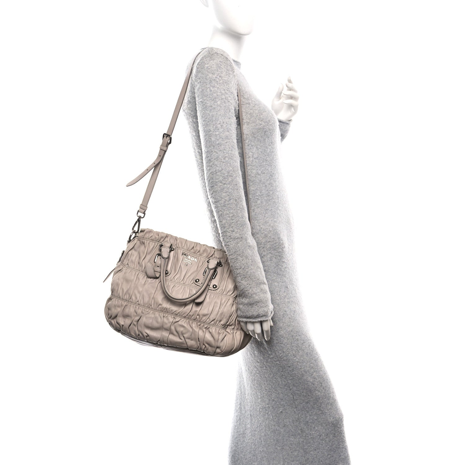 Prada Nappa Gaufre Shopping Satchel Cipria 1771984 – FASHIONPHILE