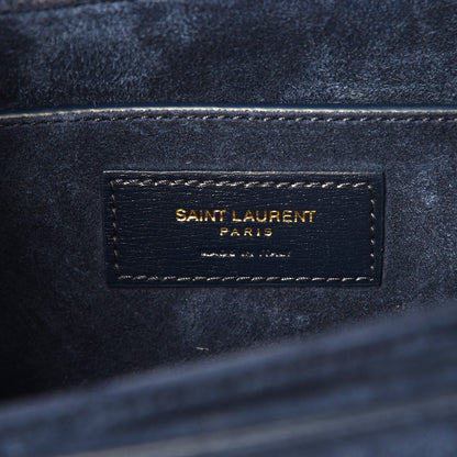 Saint Laurent Smooth Calfskin Suede Medium Bellechasse Navy 6 of 7