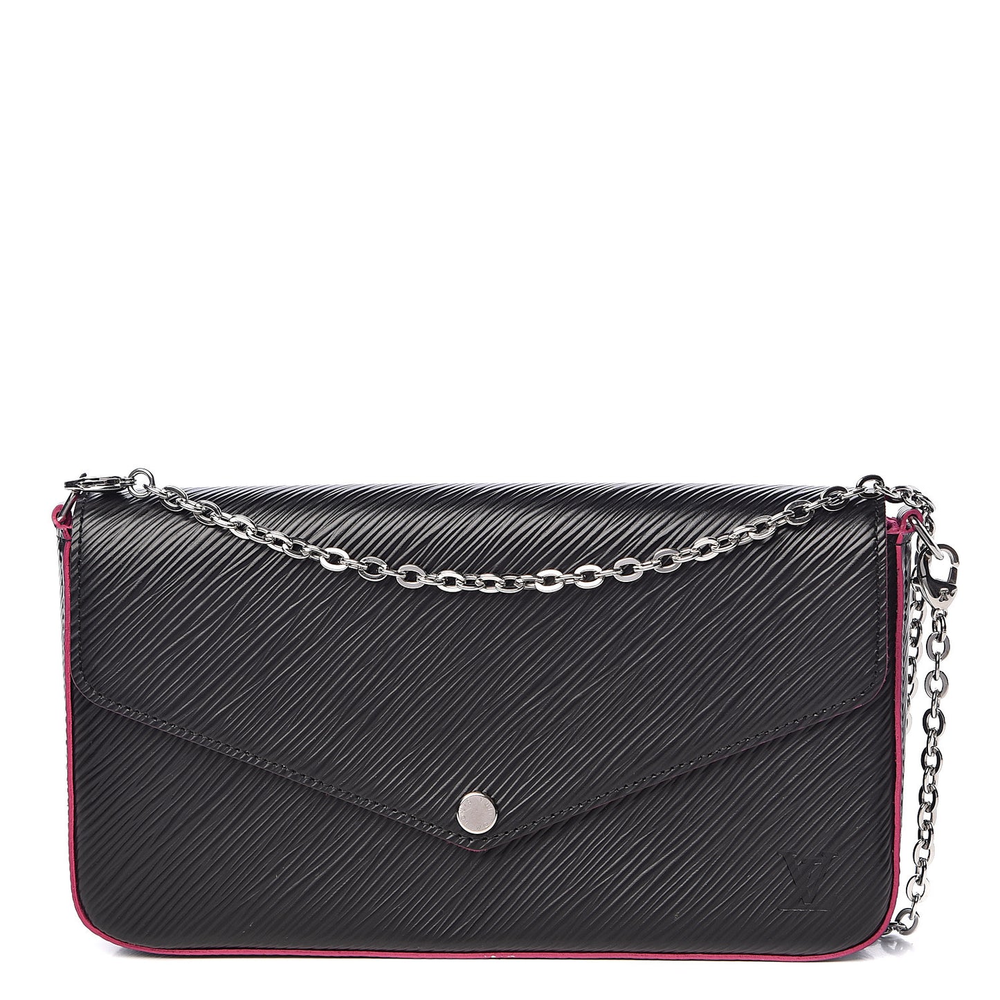 Epi Pochette Felicie Black Hot Pink