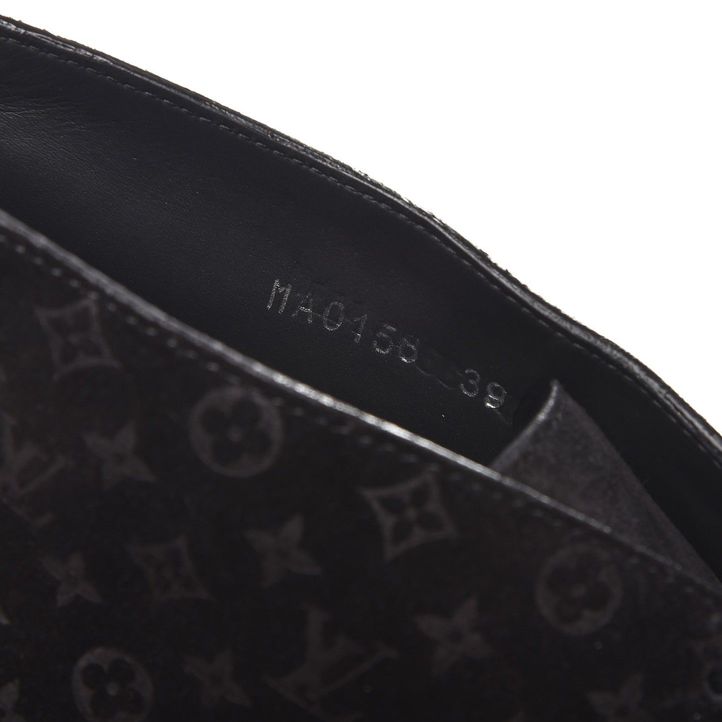 Suede Embossed Monogram Frosty Wedge Low Boots 39 Black