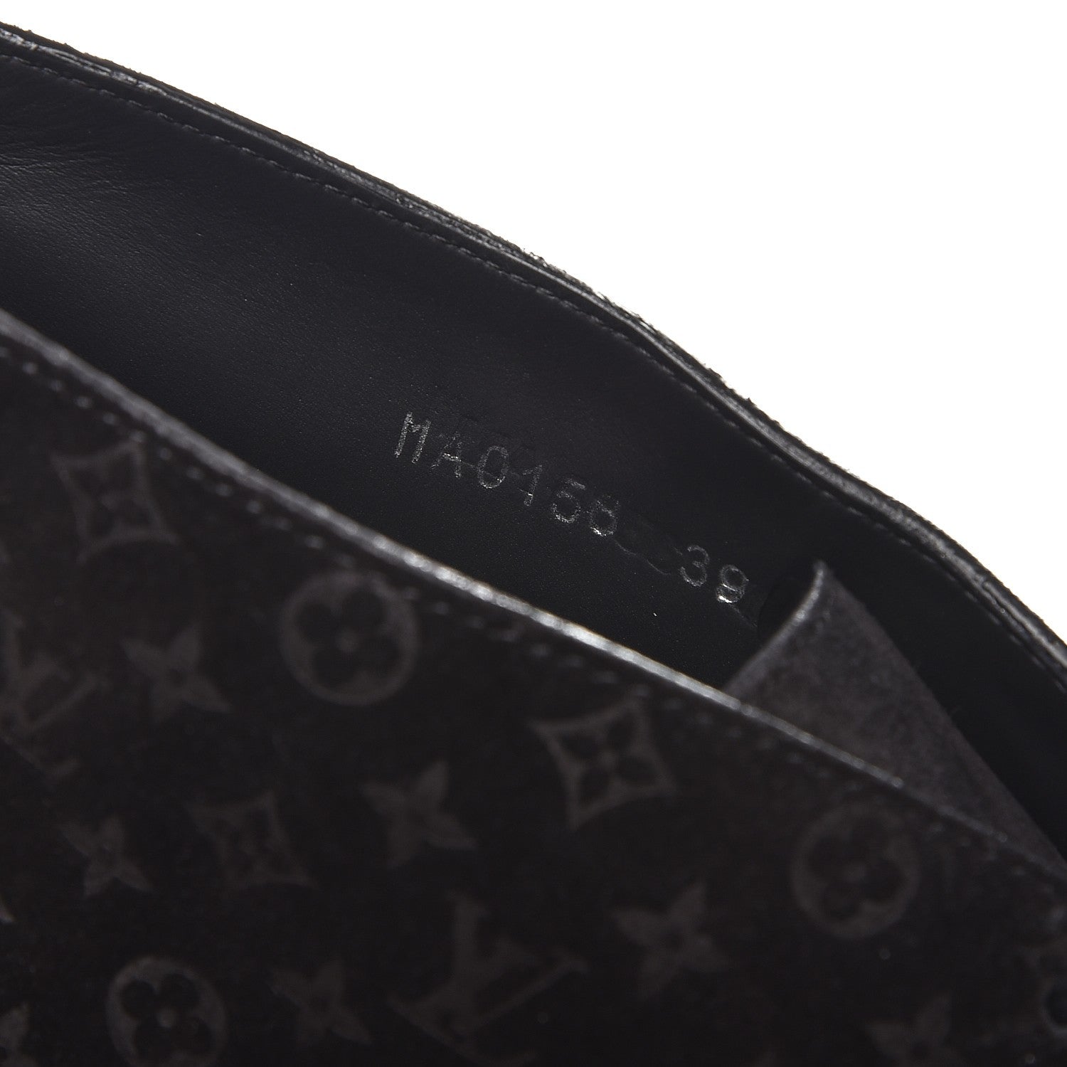 Louis Vuitton Suede Embossed Monogram Frosty Wedge Low Boots 39 Black 7 of 11
